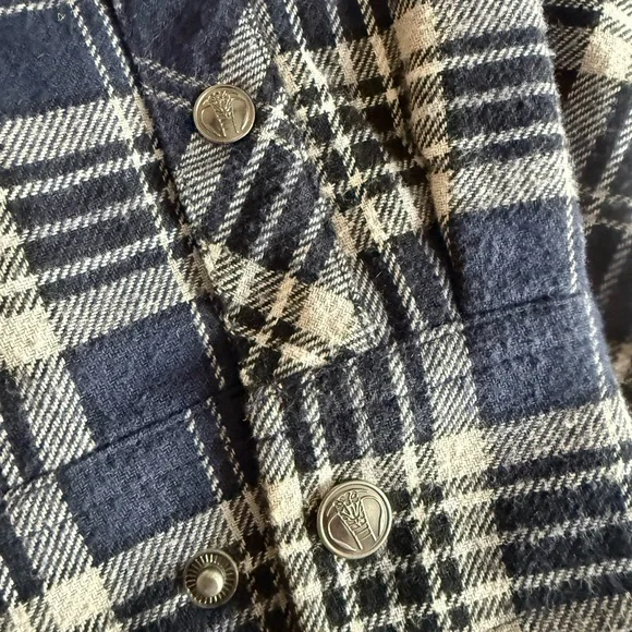 Broken Promises Plaid insulated shirt jacket with Devil Graphic